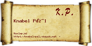 Knabel Pál névjegykártya
